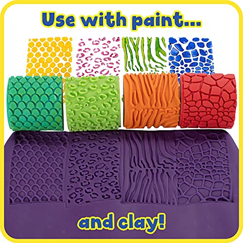 READY 2 LEARN Paint and Dough Animal Rockers - Set of 4 - Ages 2+ - Easy to Grip Arts and Crafts Stampers for Kids - DIY Textures and Patterns - WoodArtSupply