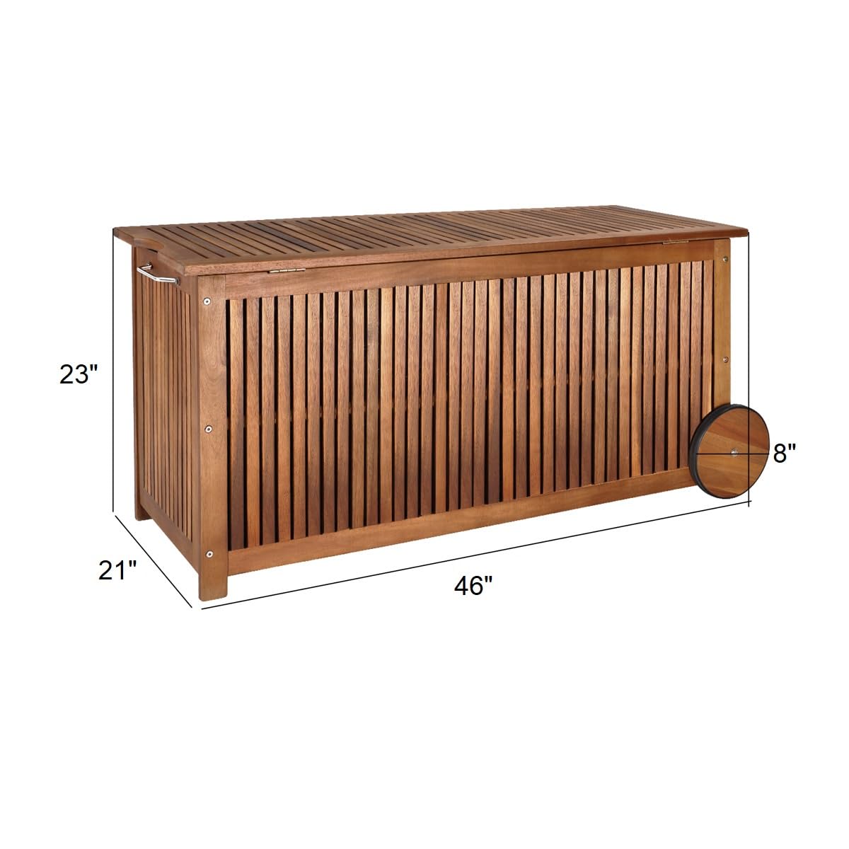 cucunu Outdoor Storage Box with 65 Gallon Capacity 24x36x24 inches - Outside Wooden Deck Box with Wheels for Patio & Garden - Pool Box Cabinet cucunu