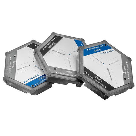 Perfect Miter Saw Setup Blocks (3-Piece) – 4 to 12 Sided, Tight-Fitting Mitered Frames for Building Segmented Turning Blanks - Plastic Accurate Angle ROCKLER