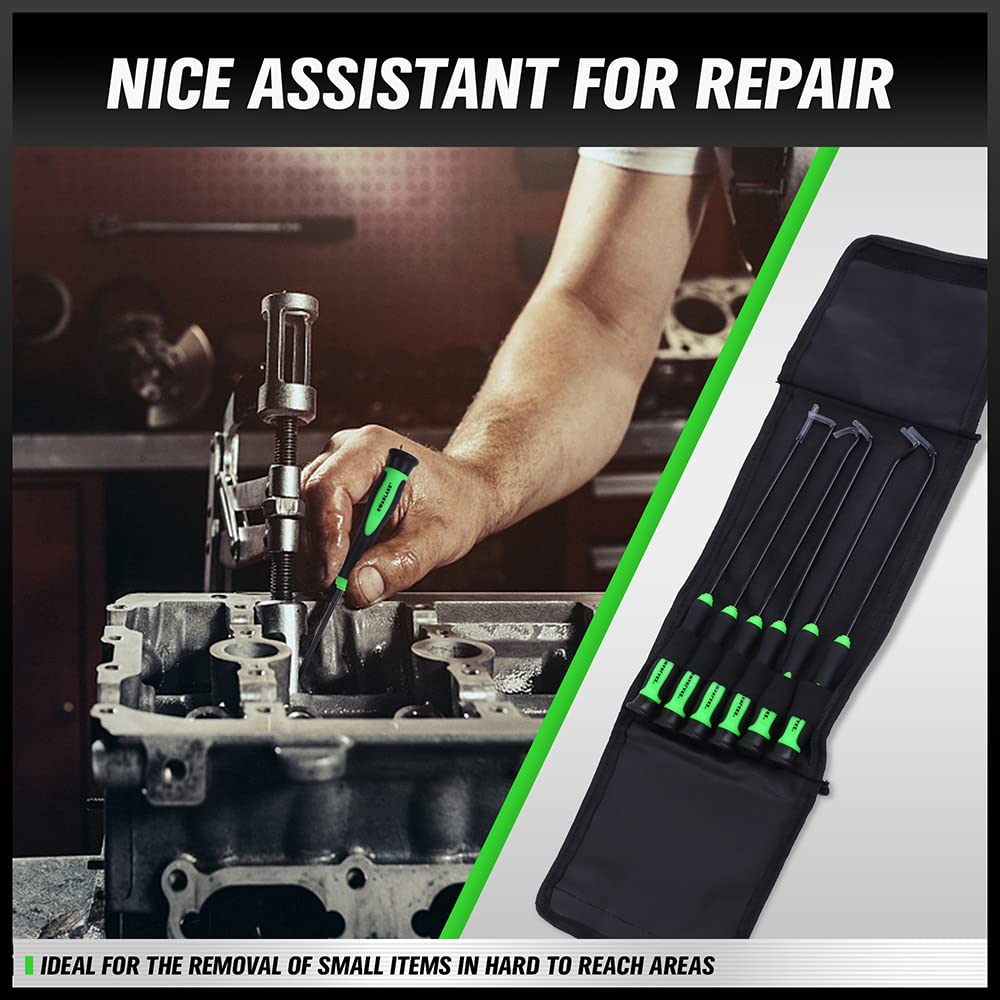 SWANLAKE Pick and Hook Set, Pick Tool Set for Car Auto Oil Seal/O-Ring Seal Gasket Pick Mini Hooks Puller Remover (6PCS) SWANLAKE GARDEN TOOLS