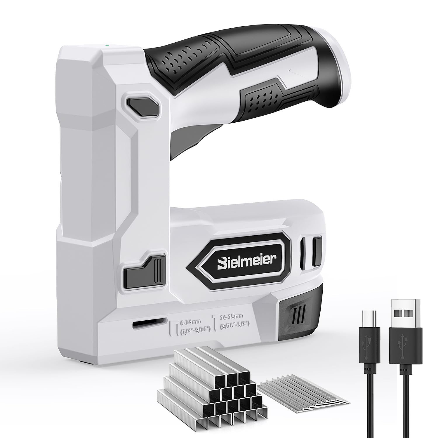 Bielmeier Electric Staple Gun, 2 in 1 Lithium-ion Electric Stapler, 4V Cordless Brad Nailer Kit with Staples Nails, USB Charger, Power Tacker for - WoodArtSupply