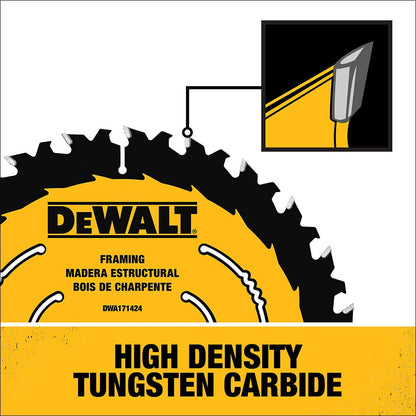 DEWALT Circular Saw Blade, 8 1/4 Inch, 24 Tooth, Framing & Ripping (DWA181424) - WoodArtSupply