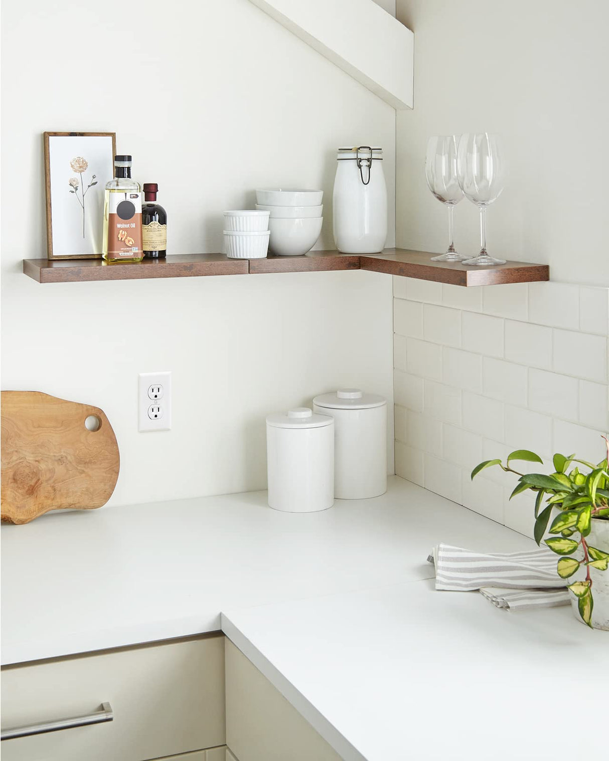 BAYKA Floating Wood Shelves - Wall Mounted for Bathroom,Bedroom,Living Room,Kitchen,Small Hanging Shelf for Books/Storage/Room Decor with 22lbs BAYKA