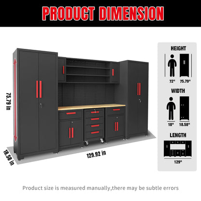 GSTANDARD Cabinets Storage System, Includes Drawers, Rolling Chest and Pegboard-Perfect for Organizing Garage and Tools 8 Piece Gabinets Set, 18.58" - WoodArtSupply