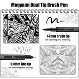 Mogyann Drawing Pens, 12 Pack Dual Brush Pens Black Markers for Art Drawing Sketching Mogyann