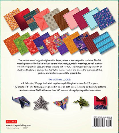Japanese Origami for Beginners Kit: 20 Classic Origami Models: Kit with 96-page Origami Book, 72 Origami Papers and Instructional DVD: Great for Kids