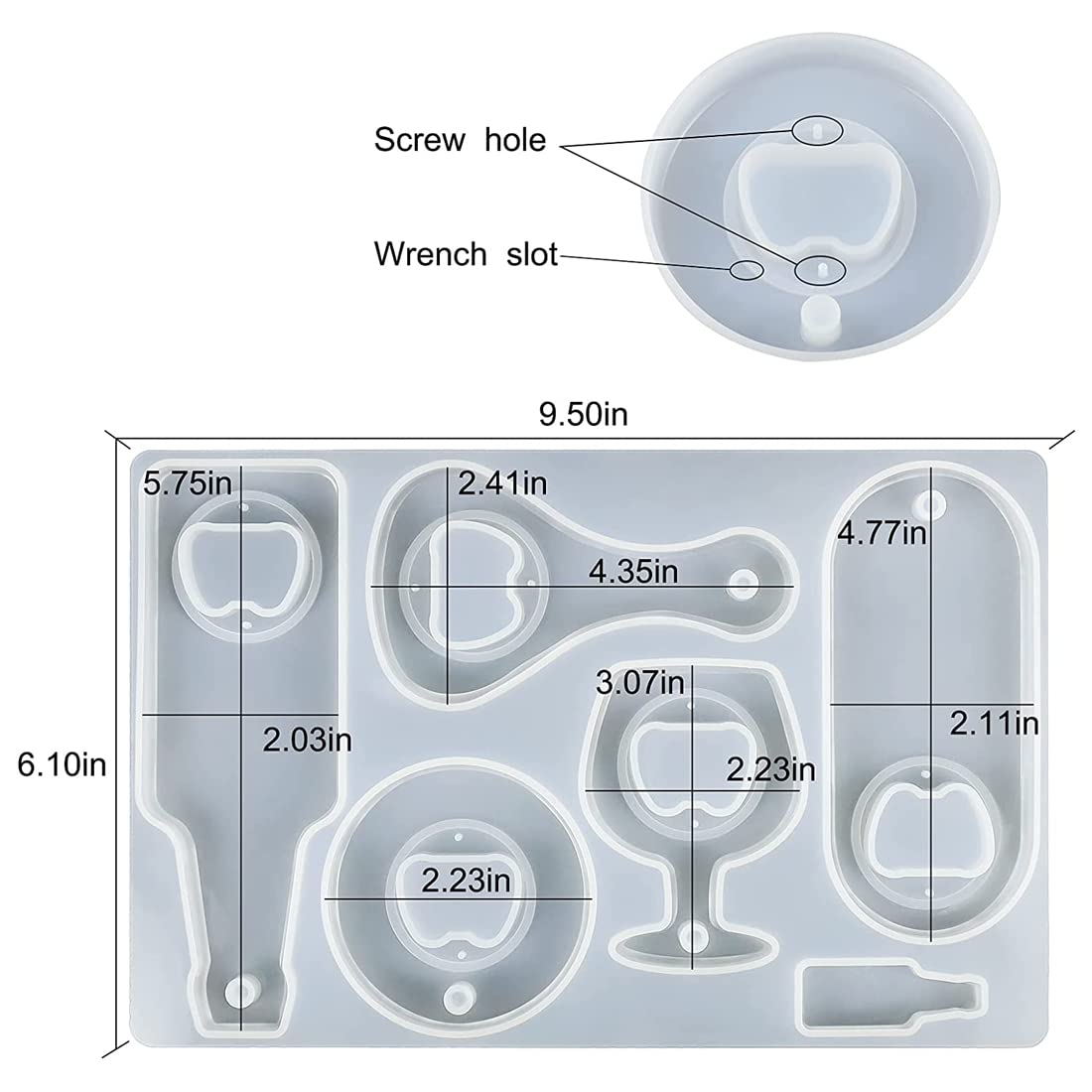 Bottle Opener Resin Molds Kit, Beer Opener Silicone Molds for Epoxy, Resin Jewelry Casting Molds, DIY Crafts Making for Best Gifts. - WoodArtSupply