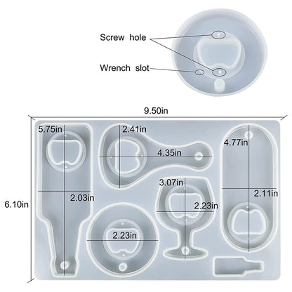 Bottle Opener Resin Molds Kit, Beer Opener Silicone Molds for Epoxy, Resin Jewelry Casting Molds, DIY Crafts Making for Best Gifts. - WoodArtSupply