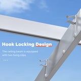 PURPLE LEAF 10' x 13' Outdoor Retractable Pergola White Heavy-Duty Aluminum Pergola Patio Modern Pergola with Double Sun Shade Canopy for Gardens PURPLE LEAF