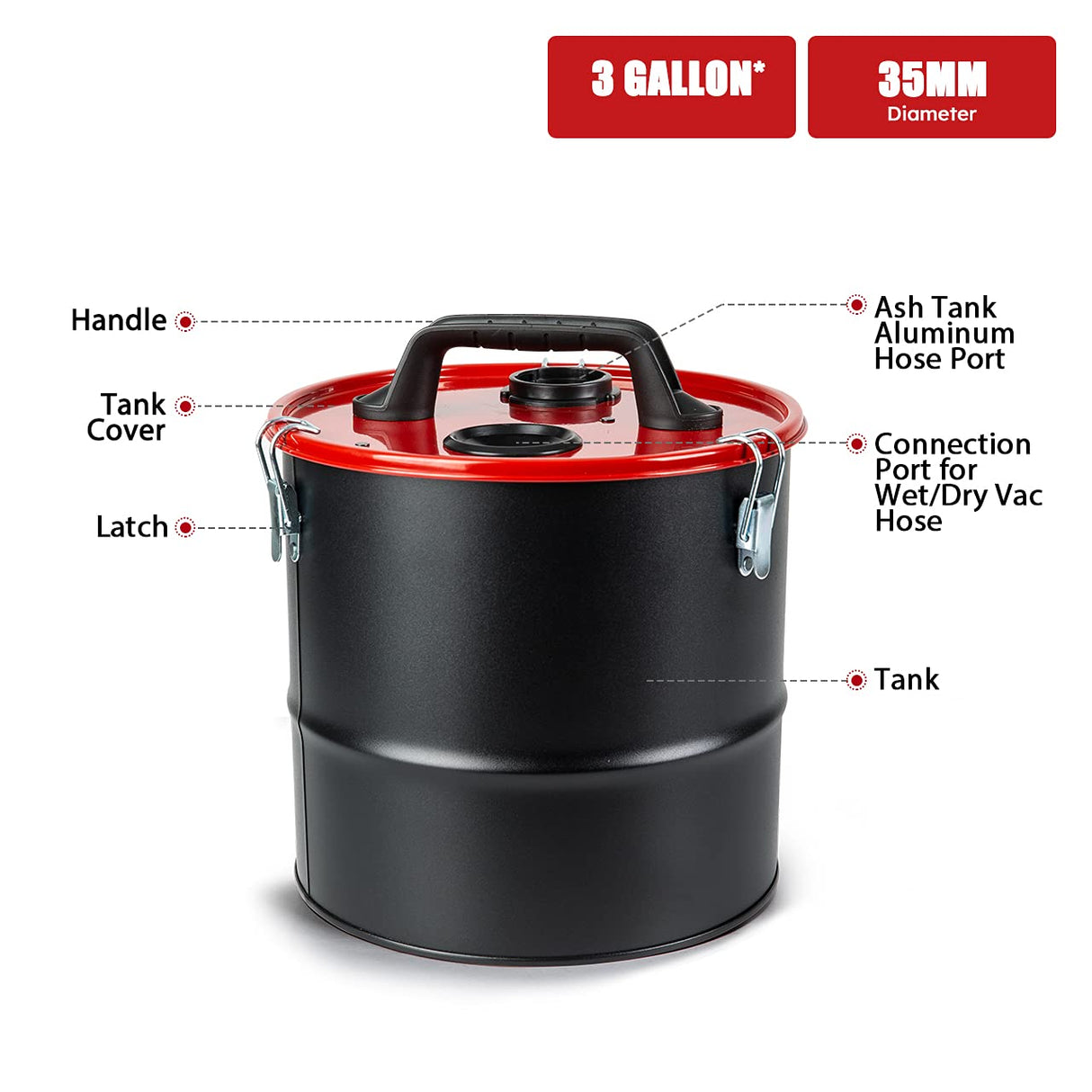 Vacmaster VOC508S 1102 5 Gallon Stainless Steel Wet Dry Shop Vacuum and 3 Gallon Ash Tank Combo Vacmaster