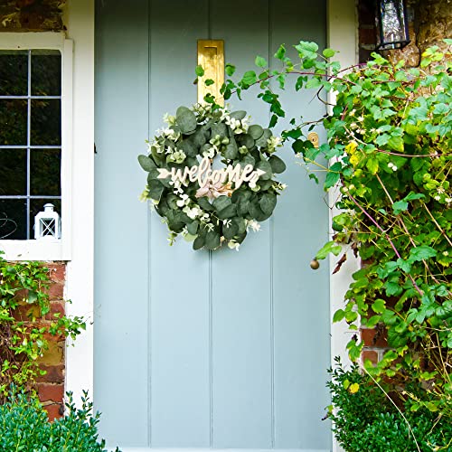 Joyavo Welcome Hello Unfinished Wooden Letters Sign Wood Cutout Signs for Wreath Blank Decorative Word Signs for Crafts/Painting/Wall Decor/Letter Joyavo