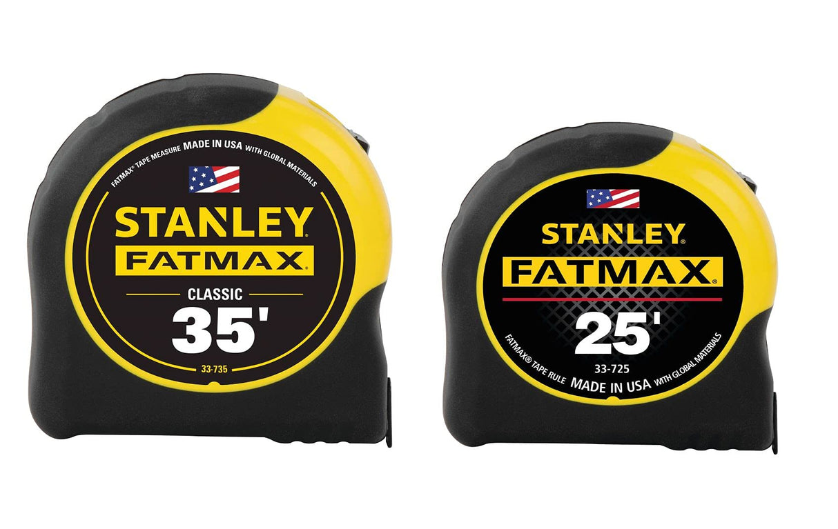 Stanley 33-735-25 35ft. and 25ft. Fatmax Tape Measure Combo Pack, Yellow Stanley