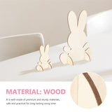 14pcs Wooden Bunny Cutouts Unfinished 3D Rabbit Stand Ornament Cutouts Craft for DIY Painting Table Decoration Halloween Christmas Birthday Gift Didiseaon
