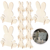 14pcs Wooden Bunny Cutouts Unfinished 3D Rabbit Stand Ornament Cutouts Craft for DIY Painting Table Decoration Halloween Christmas Birthday Gift Didiseaon