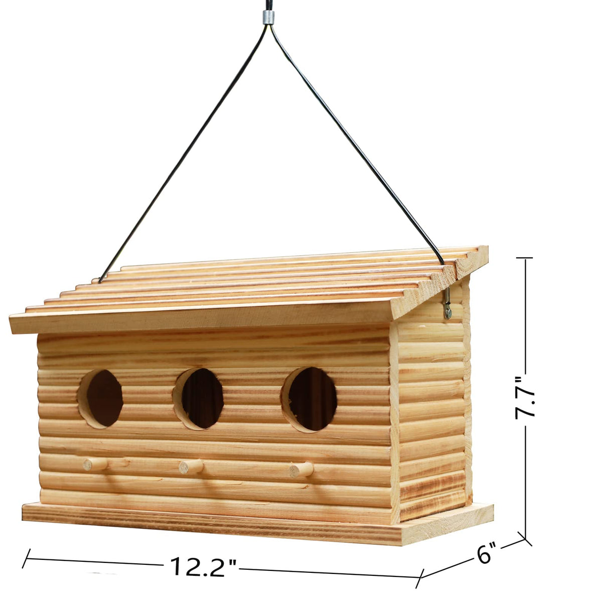 STARSWR Bird Houses for Outside,Outdoor Bird House Room for 3 Bird Families 3 Hole Bluebird Finch Cardinals Hanging Birdhouse STARSWR