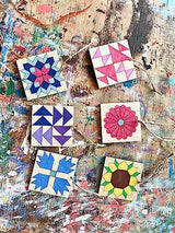 Ornament Barn Quilt Square Design Cutout Unfinished Wood Shape Style, Quilting Blocks (Bear Paw) AVTRBoutique