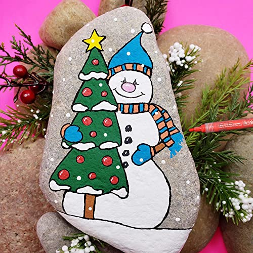 JR.WHITE 36 Pack Acrylic Paint Marker Pens for Rock Painting, Wood, Canvas, Ceramic, Glass, Fabric,Arts Crafts Supplies for Adults Kids-Fine Tip & JR.WHITE