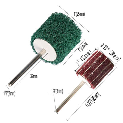 20pc 1inch 20/25mm Scouring Pad Abrasive Wheel Grinding Sanding Head 3mm Shank Non-Woven Buffing Polishing Wheel for Rotary Tool DShanLa (Color :