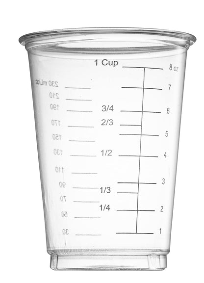 Prestee 50 Disposable Measuring Cups 8 Oz - Resin Epoxy Measuring Cups & Mixing Cup - Plastic Measuring Cups for Liquids - Liquid Mixing Cups - Dry - WoodArtSupply