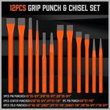 HORUSDY 28-Piece Heavy Duty Punch and Chisel Set, Including Taper Punch, Cold Chisels, Pin Punch, Center Punch HORUSDY