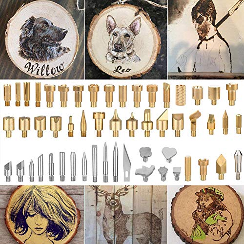 56 PCS Wood Burning Accessories for Pyrography Pen Wood Embossing Carving  DIY Crafts 56 pcs set