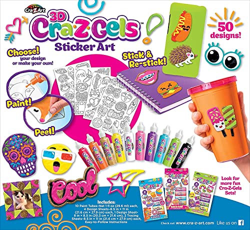 Cra-Z-Art CRA-Z-Gels 3D Deluxe Set DIY Sticker Kit - WoodArtSupply