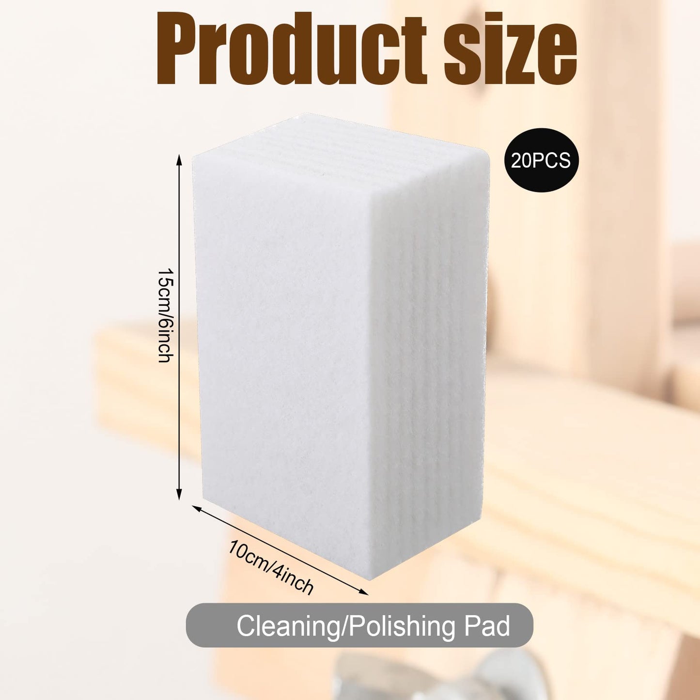 20 Pieces White Scrubbing Pad Non Woven Pads Scouring Pad Non Scratch Multipurpose Scouring Sponge Abrasive Hand Pad Multi Surface Scrubber Pads for