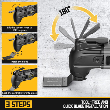 Cordless Oscillating Tool for Dewalt 20V Battery, 6 Variable Speed Brushless-Motor Tool, Oscillating Multi Tool Kit for Cutting Wood Drywall Nails - WoodArtSupply