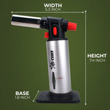 Jo Chef Kitchen Torch With Butane included, Refillable Torch, Creme Brulee Blow Lighter gun Safety Lock & Adjustable Flame, Culinary Cooking for Jo Chef