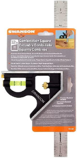 Swanson Tool Co TC132 12-Inch Combo Square with Cast Zinc Body, Stainless Steel Ruler and Brass Bolt Swanson Tool Co., Inc