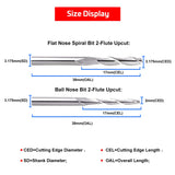 40Pcs End Mills CNC Router Bits Set 1/8" Shank, Mcwdoit CNC Machine Cutting Milling Tool Engraving Cutter Including Flat Nose/Ball Nose End Mill, mcwdoit