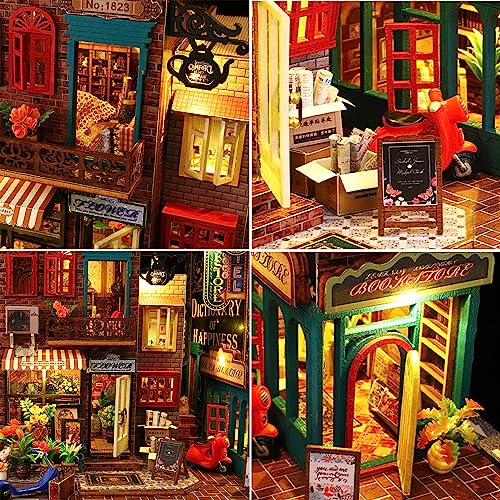 DIY Miniatures Dollhouse Kit, Rotkeym Miniature House DIY Craft Kits for Adult to Build Tiny House Model, Halloween/Christmas Decorations - WoodArtSupply