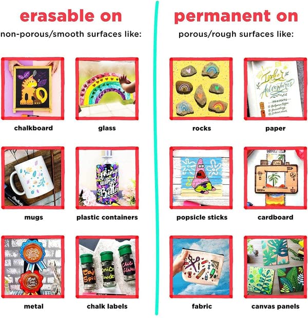 Chalkola 6 White Liquid Chalk Markers - White Dry Erase Liquid Chalk Pens for Chalkboard Signs, Blackboard, Car Window, Glass, Bistro | Variety pack Chalkola