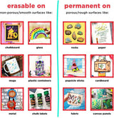 Chalkola 6 White Liquid Chalk Markers - White Dry Erase Liquid Chalk Pens for Chalkboard Signs, Blackboard, Car Window, Glass, Bistro | Variety pack Chalkola