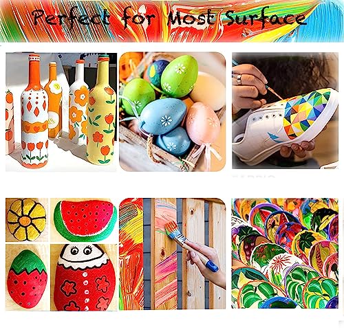 Acrylic Paint Set 24 Colors Acrylic Paints for Painting, Art Craft Paint Gift for Artists Kids Beginners, Pumpkin Canvas Ceramic Rock Painting Kit - WoodArtSupply