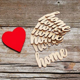 Amosfun 15pcs Unfinished Wooden Letters Sign Home Wood Cutout Sign Tabletop Decor Sign for Painting DIY Crafts Decorations Amosfun