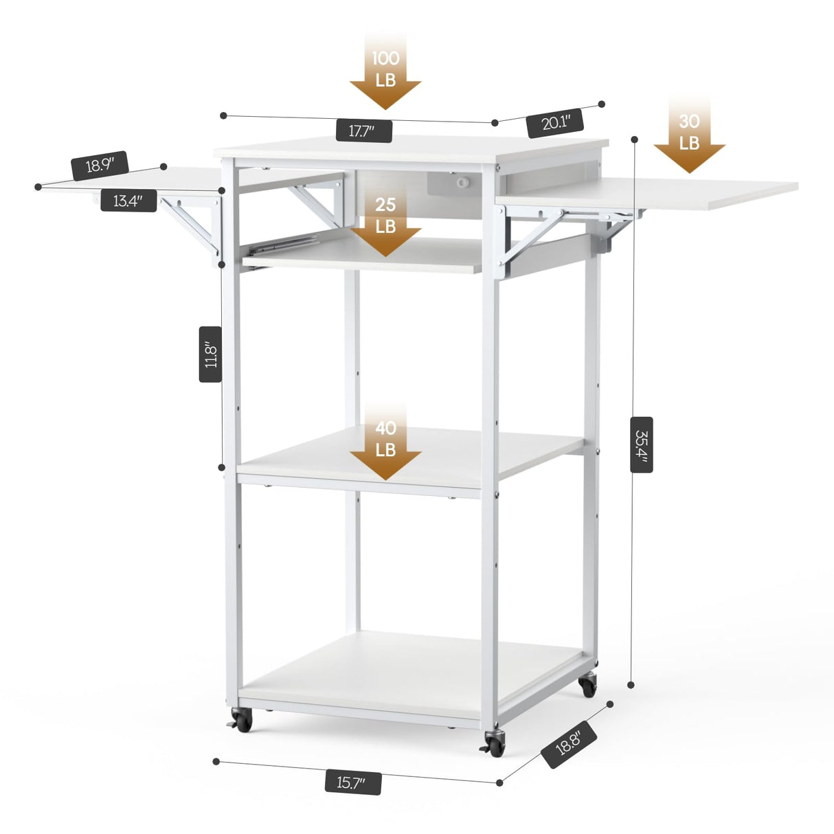 Crafit 4 Tier Heat Press Table with Pull-Out Tray, Foldable Movable Heat Press Stand with Charging Station for Heat Transfer Machine, Sublimation Crafit