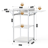 Crafit 4 Tier Heat Press Table with Pull-Out Tray, Foldable Movable Heat Press Stand with Charging Station for Heat Transfer Machine, Sublimation Crafit