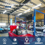 Bbounder 10 Pack Linkable LED Utility Shop Light, 4400 LM, 6500K Cool Daylight, 4 FT, 48 Inch Integrated Fixture for Garage, 40W Equivalent 250W, BBOUNDER