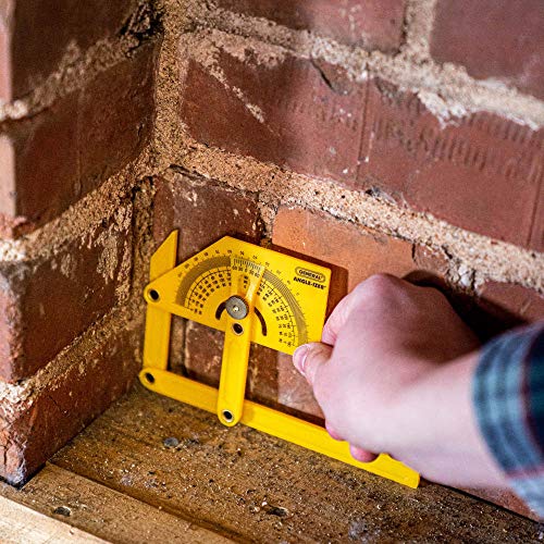 General Tools 29 Plastic Protractor and Angle Finder, Outside, Inside, Sloped Angles, 0° to 180° , Yellow General Tools