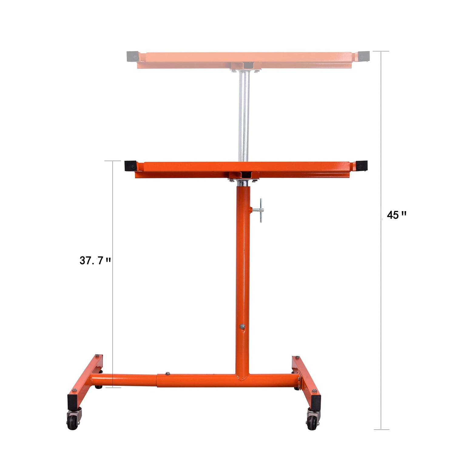 Eisen ET018 Mechanics Rolling Work Table, Adjustable Mobile Tray Table for Shop, Garage, DIY. Tool Tray Cable With Wheels. 220 lb. Capacity, orange Eisen Home