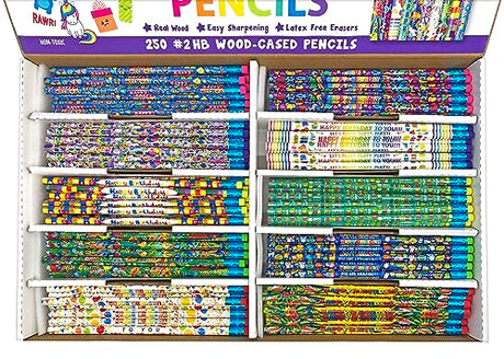 Happy Birthday Pencils Classpack 250 Count - 10 Unique Designs Cra-Z-Art