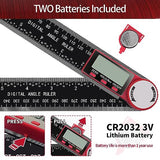Digital Angle Finder, Angle Protractor Ruler with 200mm/ 7 inch, Carbon Fiber Plastic Woodworking Tools Goniometer Carpenter Protractor with LCD DITRON