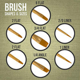 U.S. Art Supply Golden Taklon 7-Piece Nylon Hair Artist Paint Brush Set U.S. Art Supply