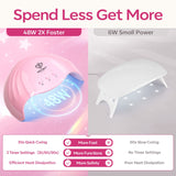 Modelones Poly Nail Gel Kit 8 Rosy Pink Colors with 48W LED Nail Lamp Poly Extension Gel Complete Nail Art Tools Professional Starter Manicure Kit modelones