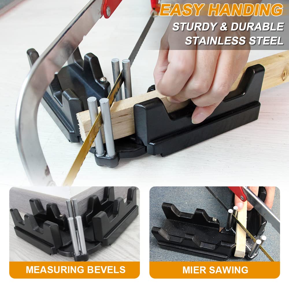 2-in-1 Mitre Measuring Cutting Tool, Measuring and Sawing Mitre Angles Cutting Tool for Home Improvement, Carpentry Work, Miter Saw Protractor Tool AUSTUFF
