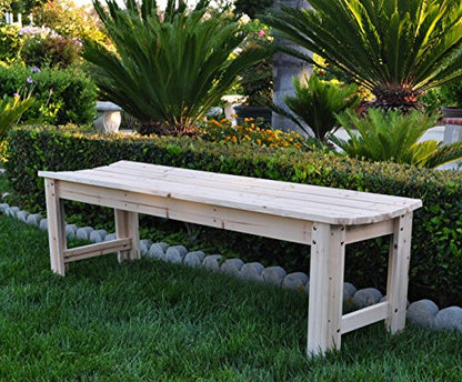 Shine Company 4205N 5 Ft. Backless Wood Outdoor Garden Bench – Natural - WoodArtSupply