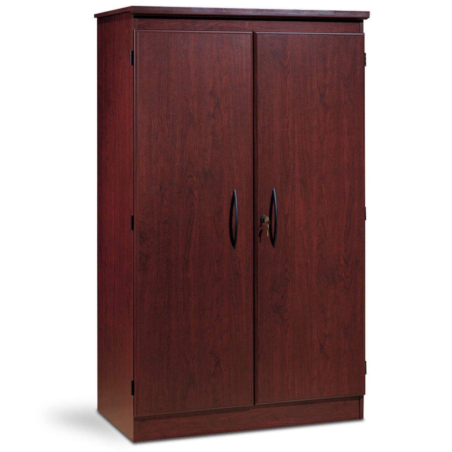 South Shore Tall 2-Door Storage Cabinet with Adjustable Shelves, Royal Cherry - WoodArtSupply