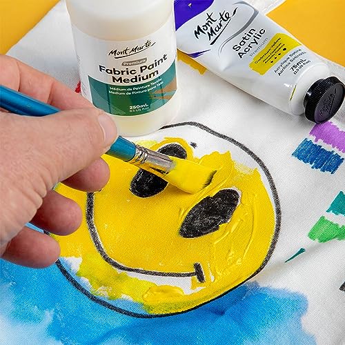 MONT MARTE Fabric Paint Medium Premium (8.5 US fl.oz), Textile Medium For Fabric Painting, Easy to Use, Prevents Flaking, Ideal for Clothes and MONT MARTE
