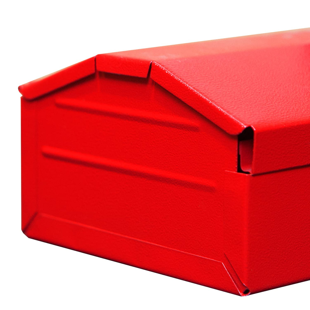BIG RED ATB213R Torin 16" Portable Metal Tool Box Hip Roof Style Storage Organizer with Metal Latch Closure, Red BIG RED